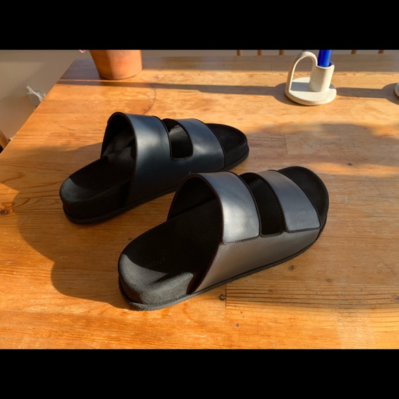NEOUS | Shoes | Neous Dombai Suedelined Leather Slides In Navy Nwt Size Eu  38 | Poshmark